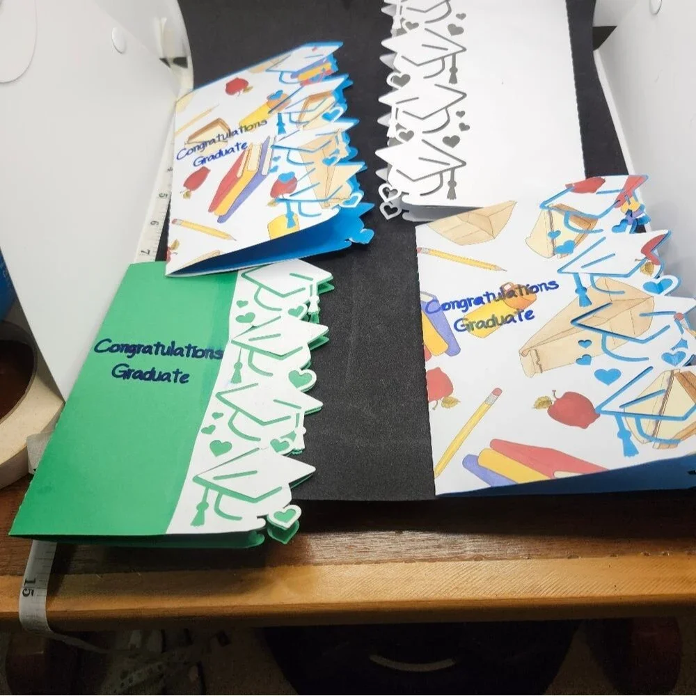 Hand Crafted Colorful Graduation Greeting Card Set of 4